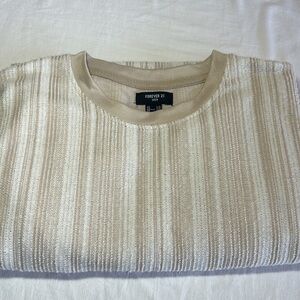 Forever 21 - Beige Striped Mens Tee Size large